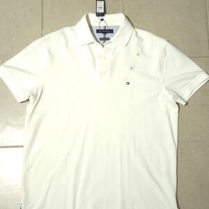 Men's White Polo Tommy Hilfiger (Size M)Regular Fit Stretch
